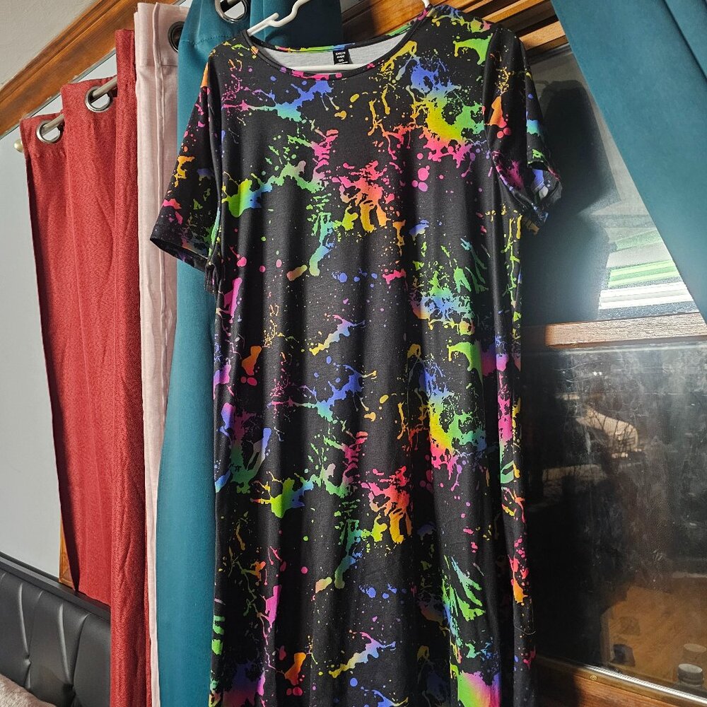 Tee dress, ink splatter